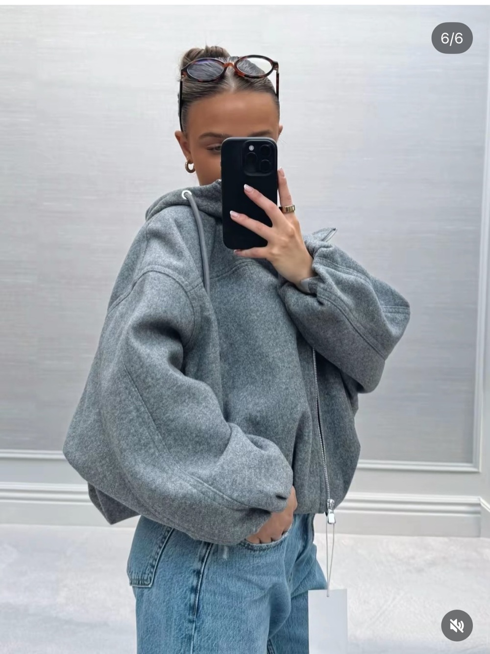 Zara hooded oversized bomber jacket